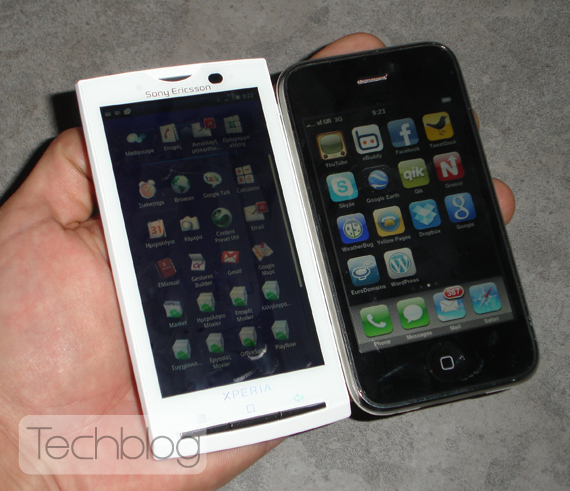 sonyericsson xperia x10 vs 3gs