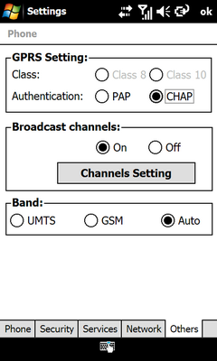 Acer F900 test - SS Phone Settings