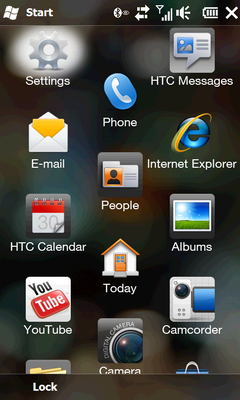 HTC Leo HD2 test - SS Menu Start