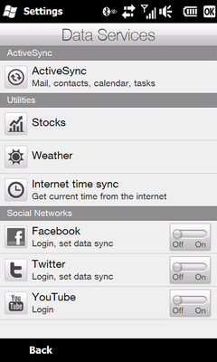 HTC Leo HD2 test - SS Sett DataServices