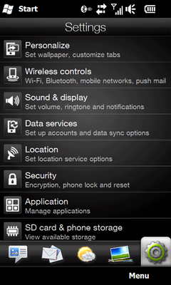 HTC Leo HD2 test - SS TF Settings