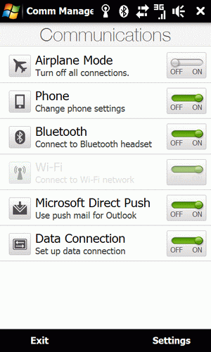 HTC Touch Pro2 test - SS Comm Mgr