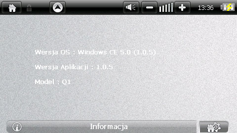 NavRoad Q1 test - SS informacje o systemie