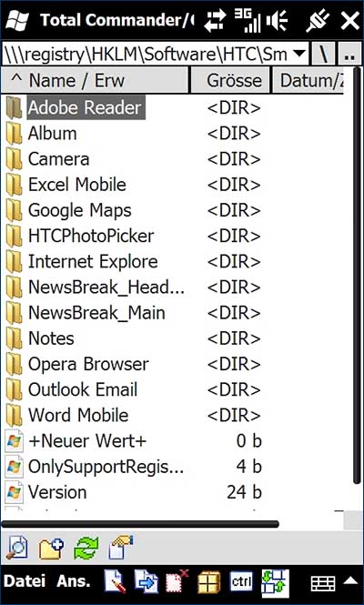 htc leo hd2 multitouch list registry
