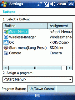 i-mate 8150 test - ss buttons
