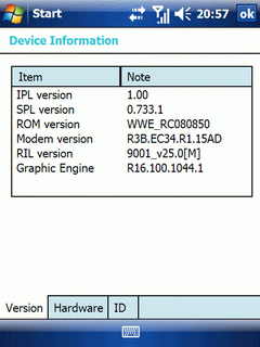 i-mate 8150 test - ss device info 1