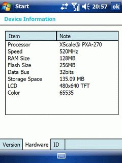 i-mate 8150 test - ss device info 2