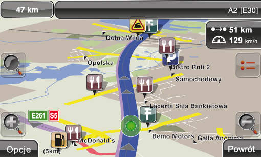 ne tryb nawigacji autostrada a2