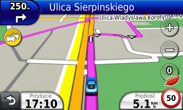 nuvi widok mapy