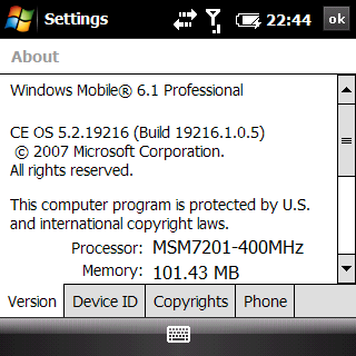 palm treo pro test - ss about