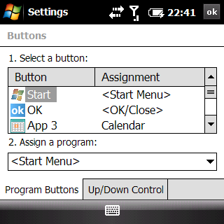 palm treo pro test - ss buttons 1