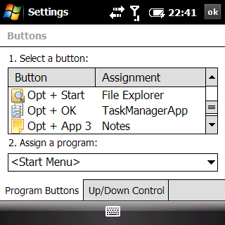 palm treo pro test - ss buttons 2