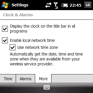 palm treo pro test - ss clock more