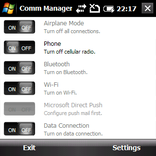 palm treo pro test - ss comm manager