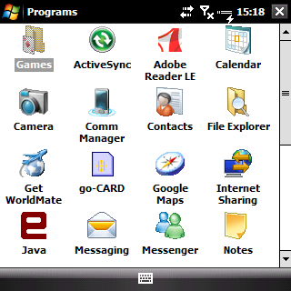 palm treo pro test - ss menu start 96dpi