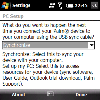 palm treo pro test - ss pc setup 1