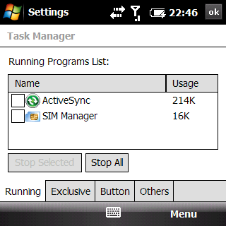 palm treo pro test - ss task manager 2